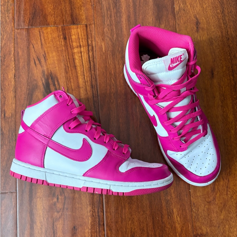 Nike dunk high hot pink shoes